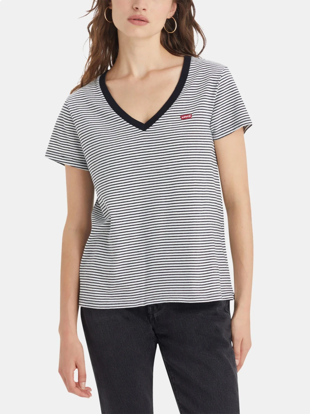 POLO MUJER LEVI'S PERFECT VNECK ANNALISE STRIPE CLOUD DANCER JERSEY - 1