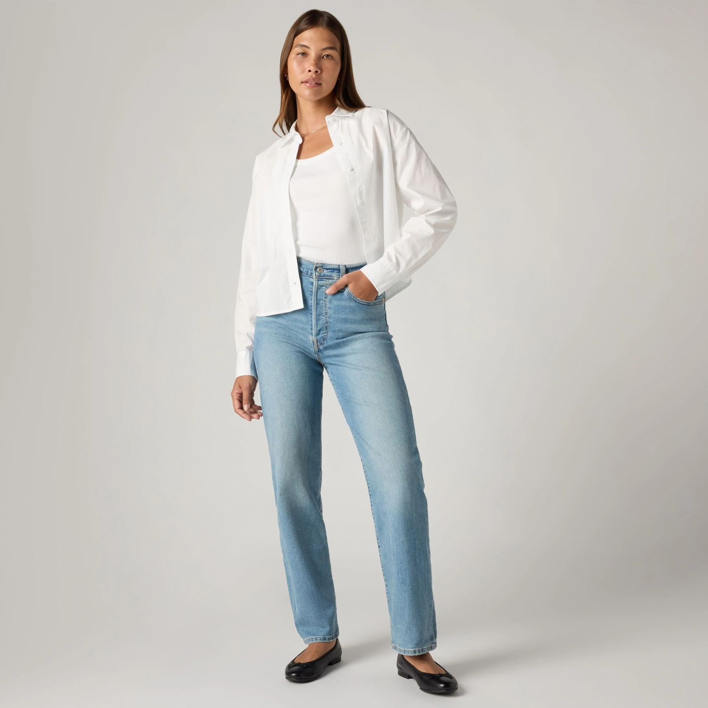JEAN STRAIGHT MUJER LEVI'S RIBCAGE ANKLE CENTER LANE - 1