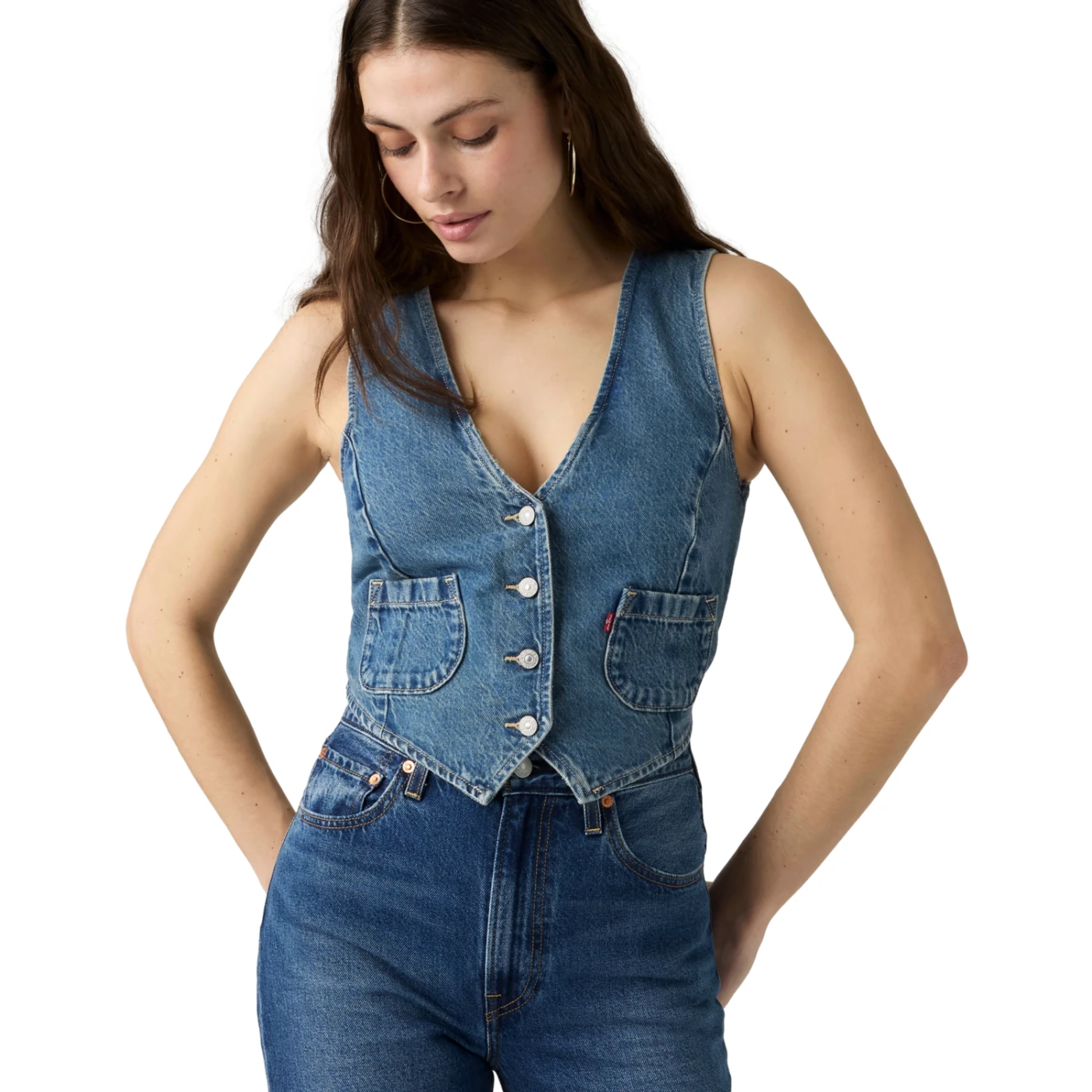 CHALECO ALGODÓN MUJER LEVI'S TAILORED VEST DENIM LET'S PARTY - 4