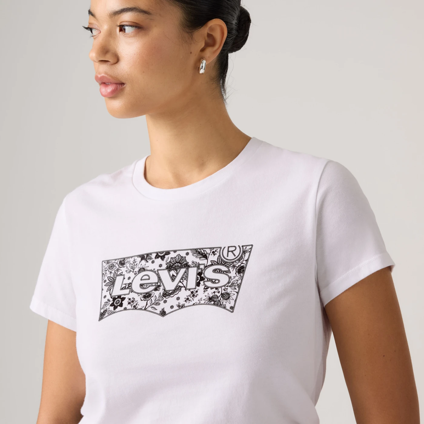 POLO ALGODÓN MUJER LEVI'S THE PERFECT TEE FLORAL BANDANA BW EGRET - 4