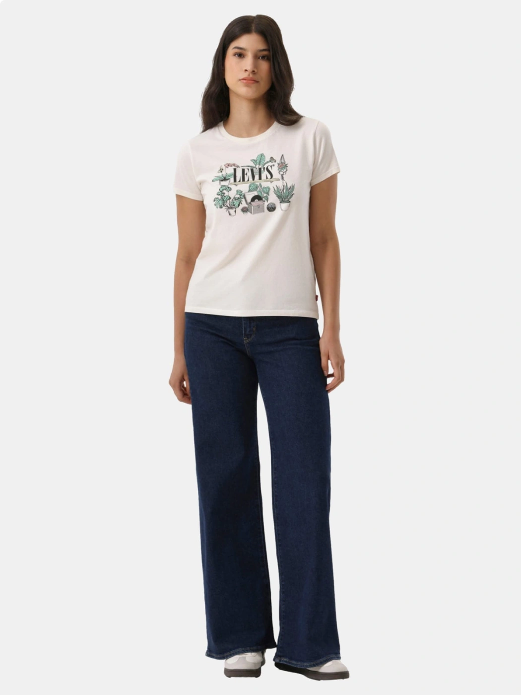 POLO MUJER LEVI'S THE PERFECT TEE SERIF PLANT SHELF EGRET - 4