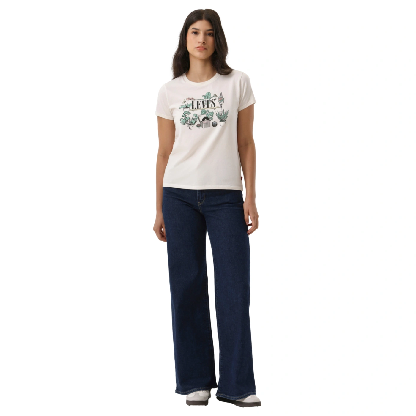 POLO MUJER LEVI'S THE PERFECT TEE SERIF PLANT SHELF EGRET - 4