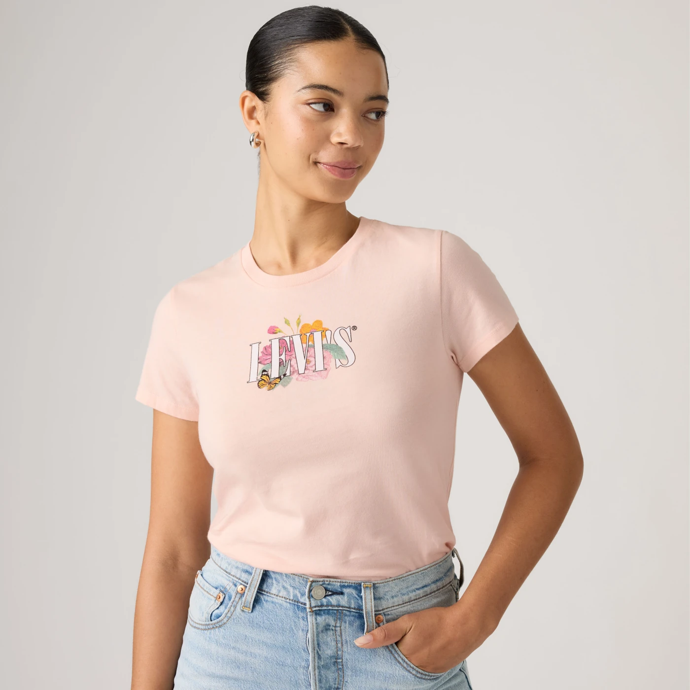 POLO ALGODÓN MUJER LEVI'S THE PERFECT TEE BOTANICAL ROSE SERIF - 1