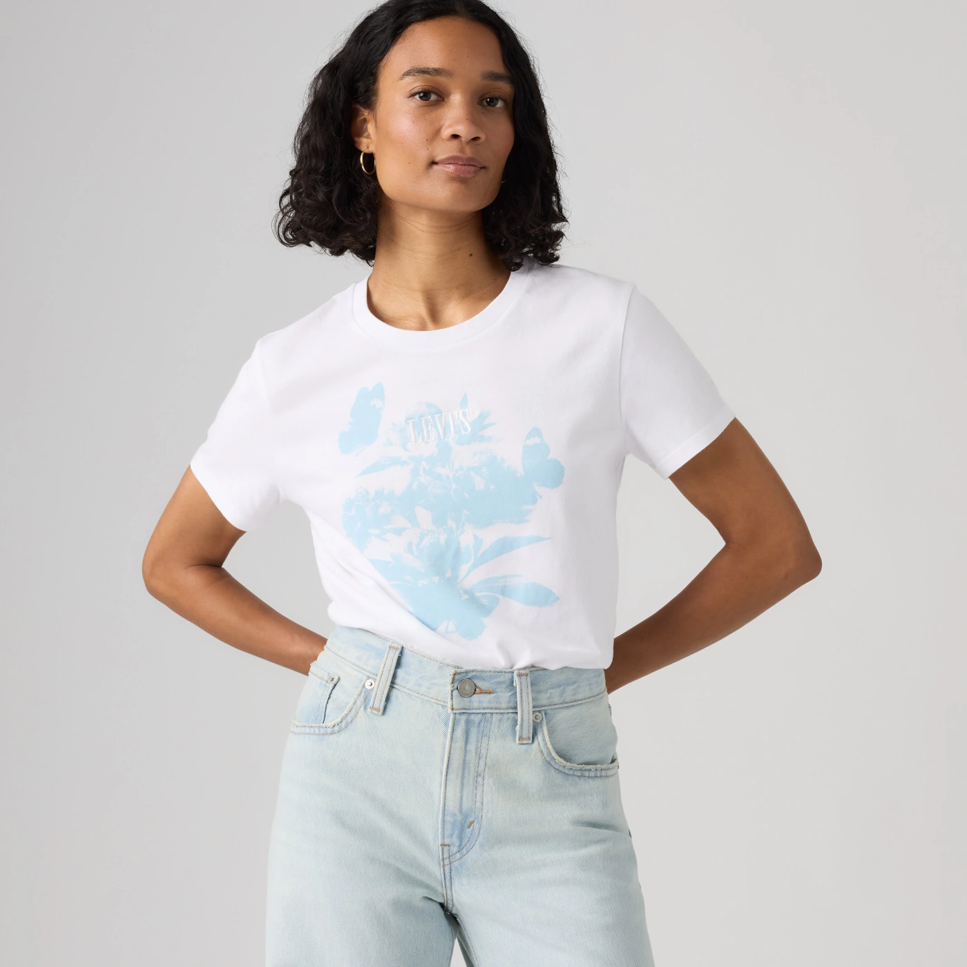 POLO MUJER LEVI'S THE PERFECT TEE BLUR FLORALS - 1