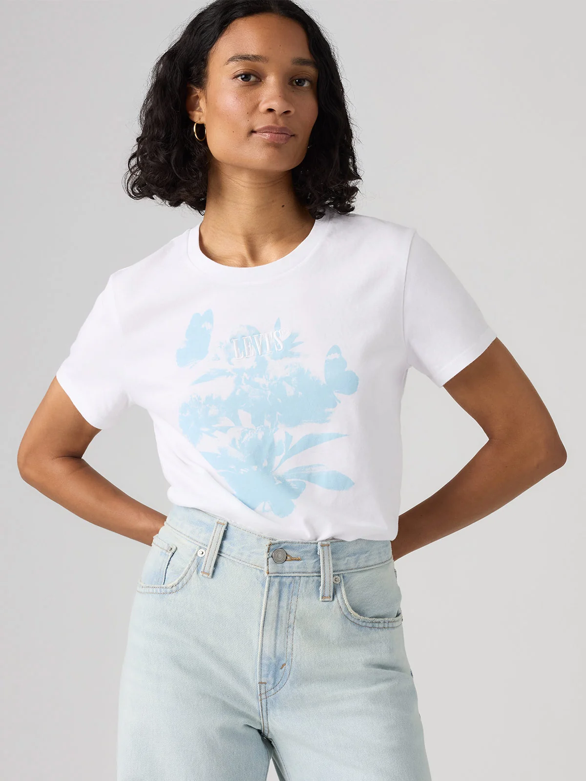 POLO MUJER LEVI'S THE PERFECT TEE BLUR FLORALS - 1