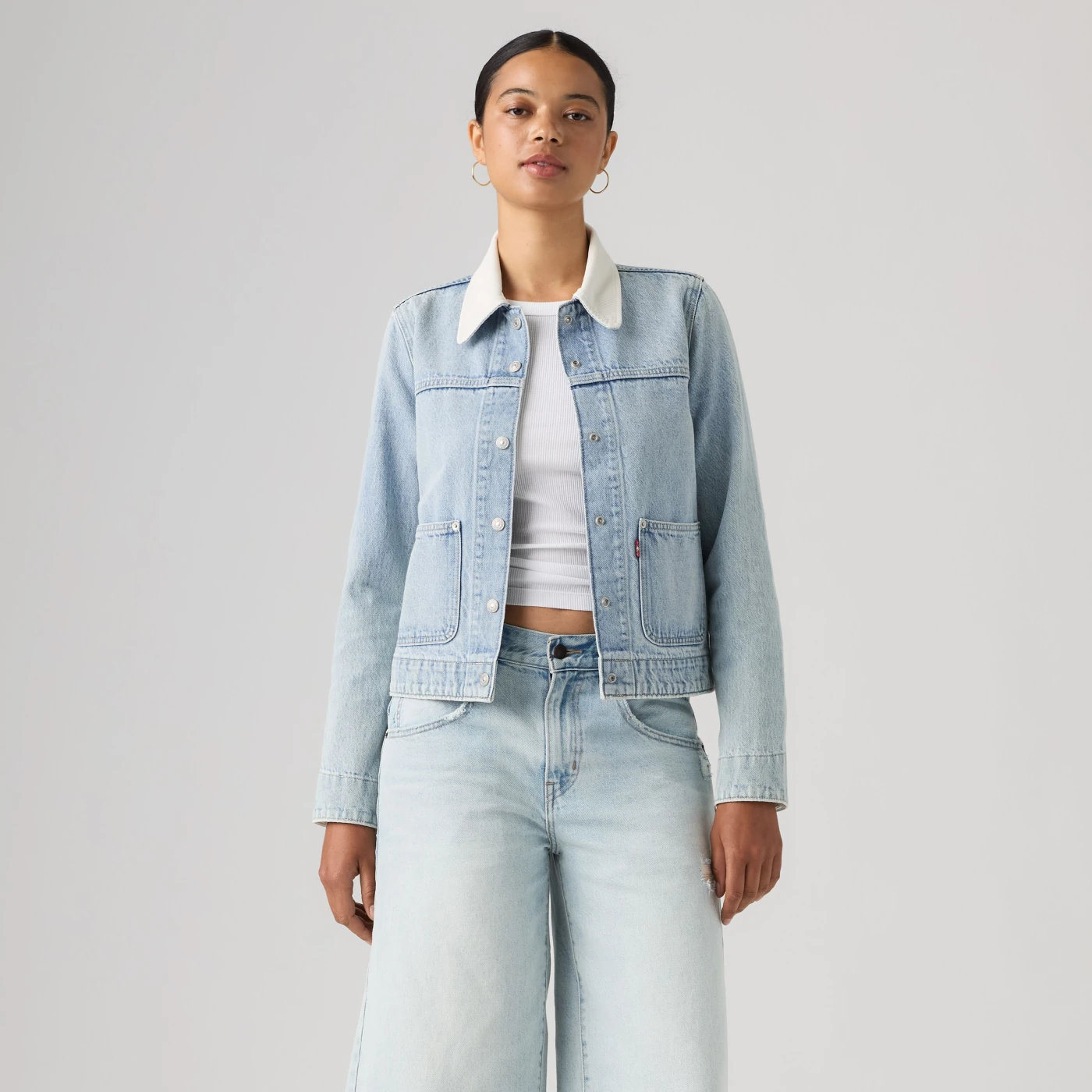 CASACA ALGODÓN MUJER LEVI'S UTILITY OG TRUCKER ABRAIDED ART STONE - 1