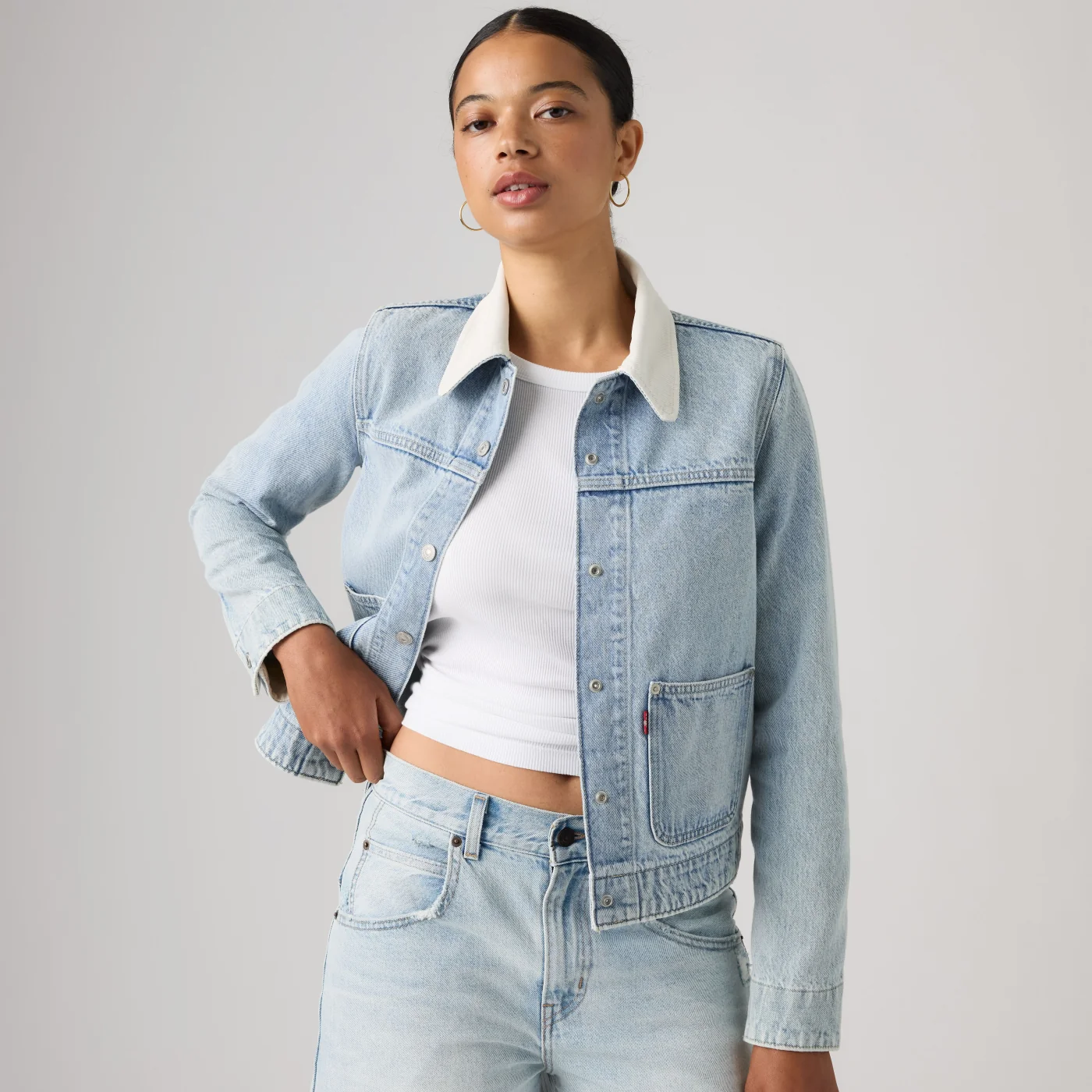CASACA ALGODÓN MUJER LEVI'S UTILITY OG TRUCKER ABRAIDED ART STONE - 2
