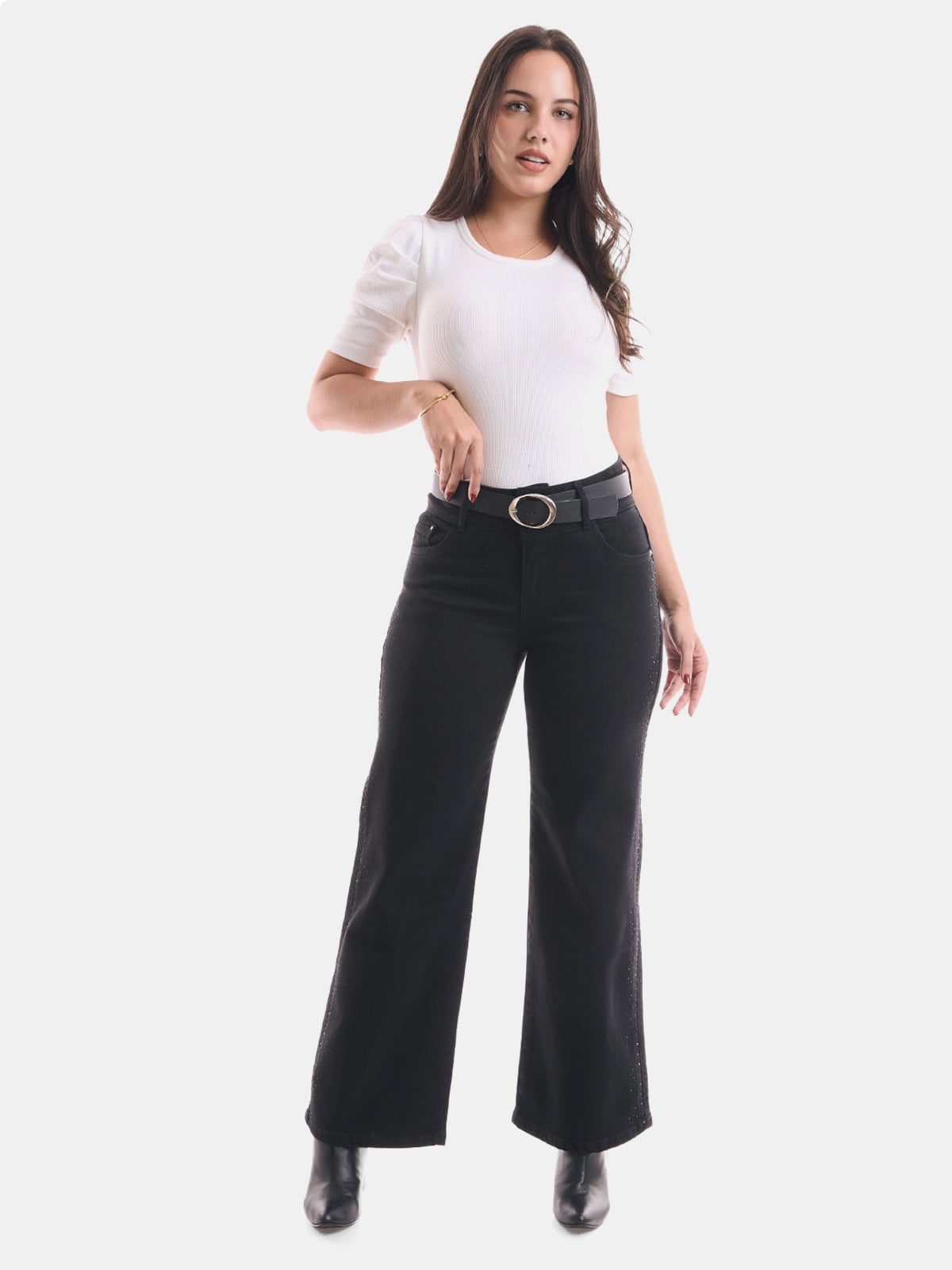 JEAN STRAIGHT FIT MUJER METAL JEANS BORDADO AUDACIA - 1