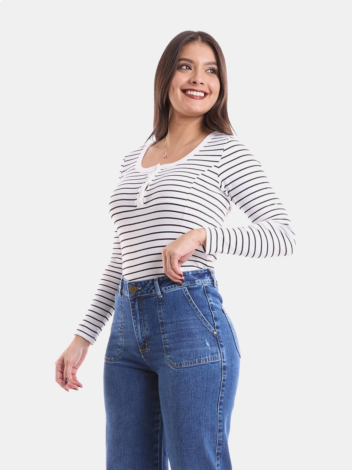 POLO MUJER METAL JEANS MARINA - 1