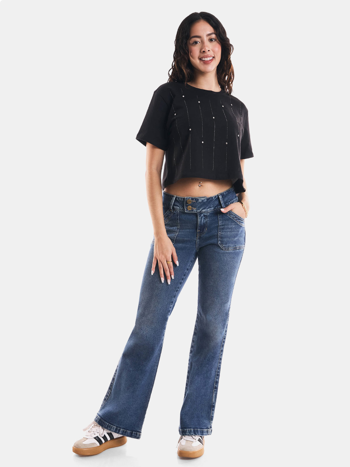 POLO MUJER METAL JEANS DIAMANTE BRILLOS - 3