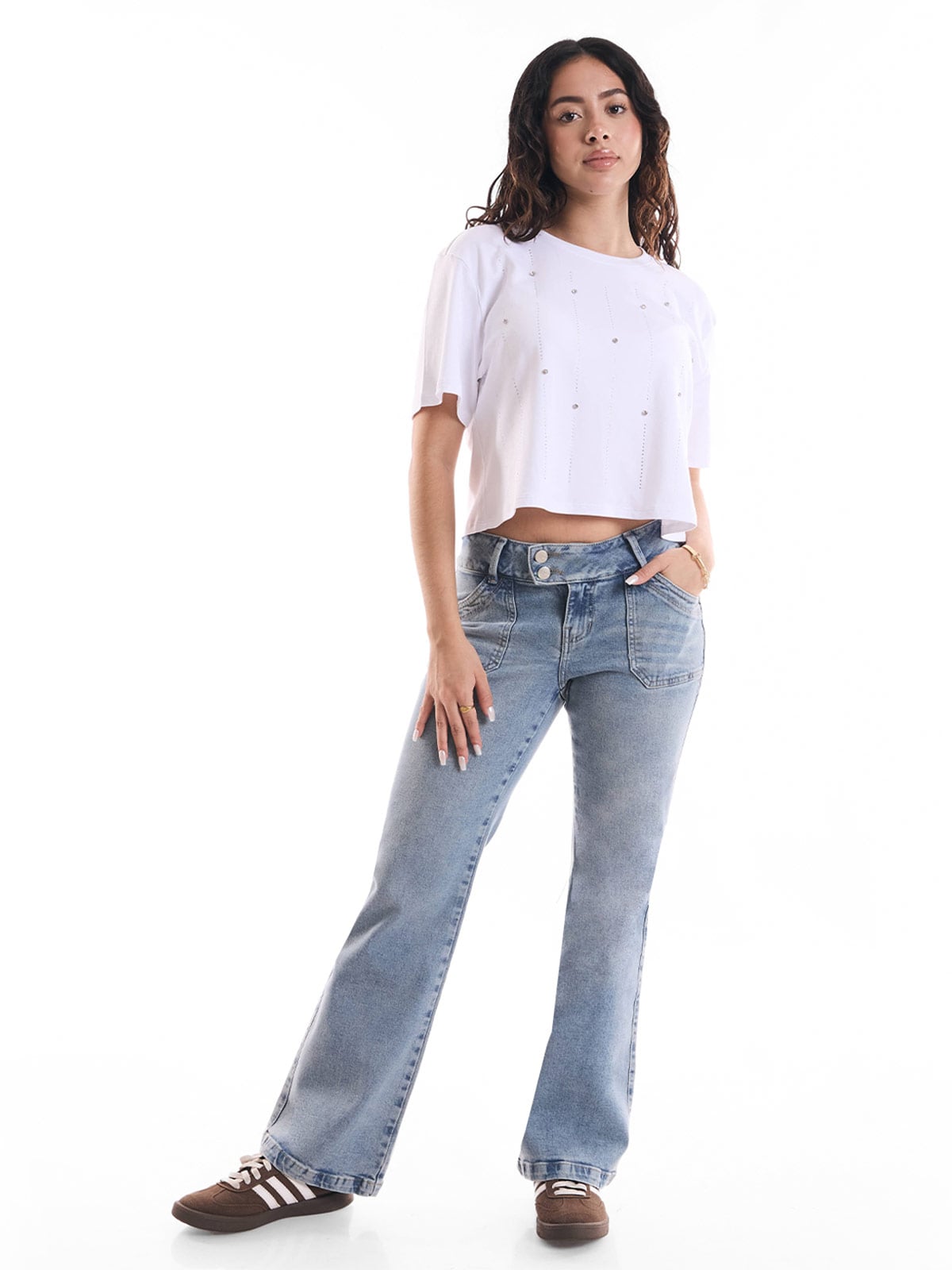 JEAN FLARE METAL JEAN LOW RISE AMELIA - 1