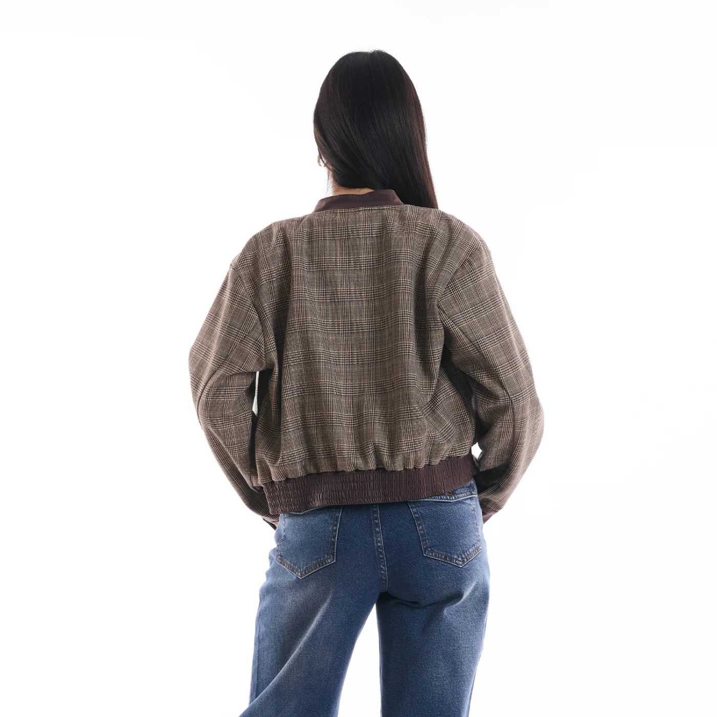 CASACA MUJER METAL JEANS BOMBER CUADROS MILANO - 3