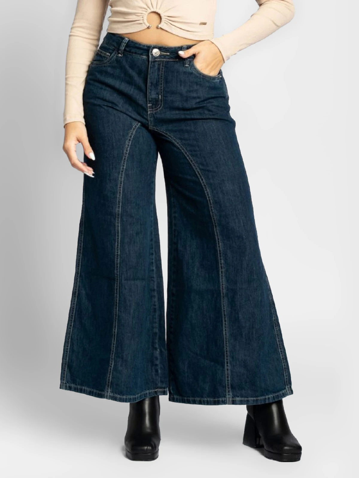 JEANS WIDE LEG MUJER PARADA 111 BARBARA - 1