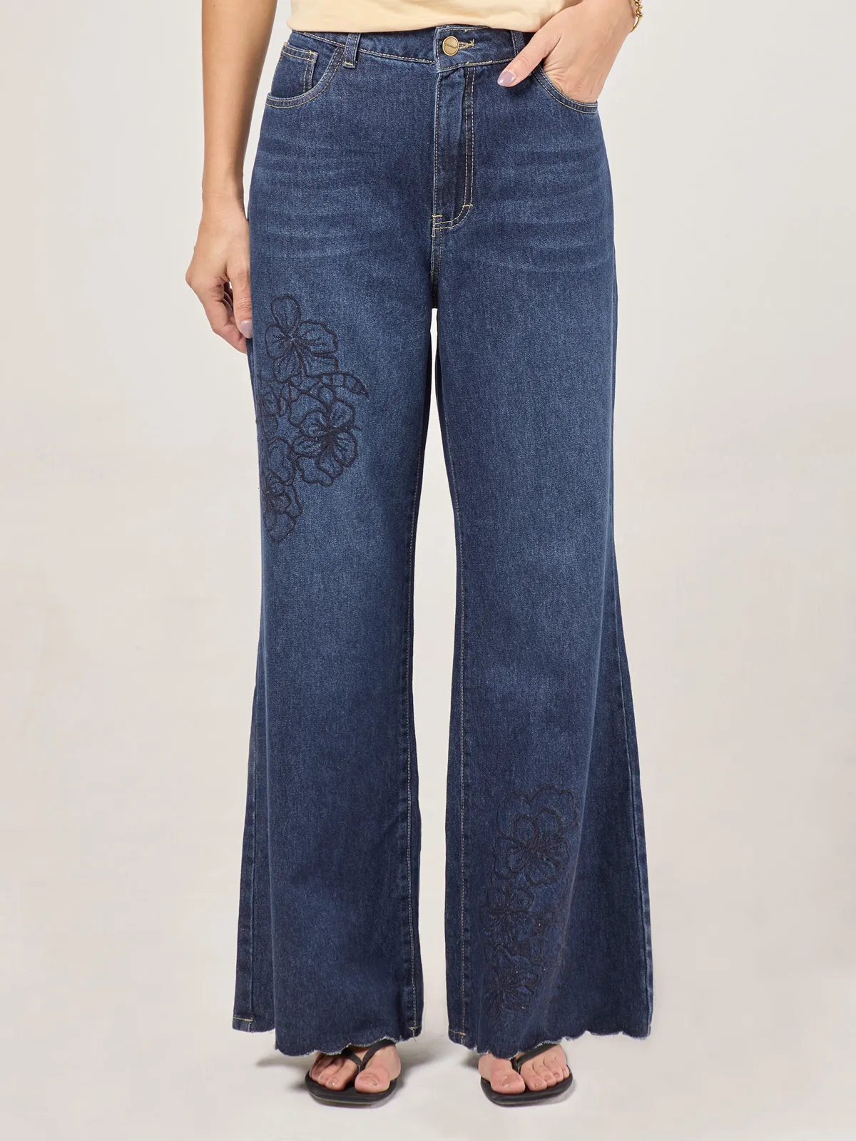 JEANS ALGODÓN REGULAR MUJER TATIENNE BORDADO - 3