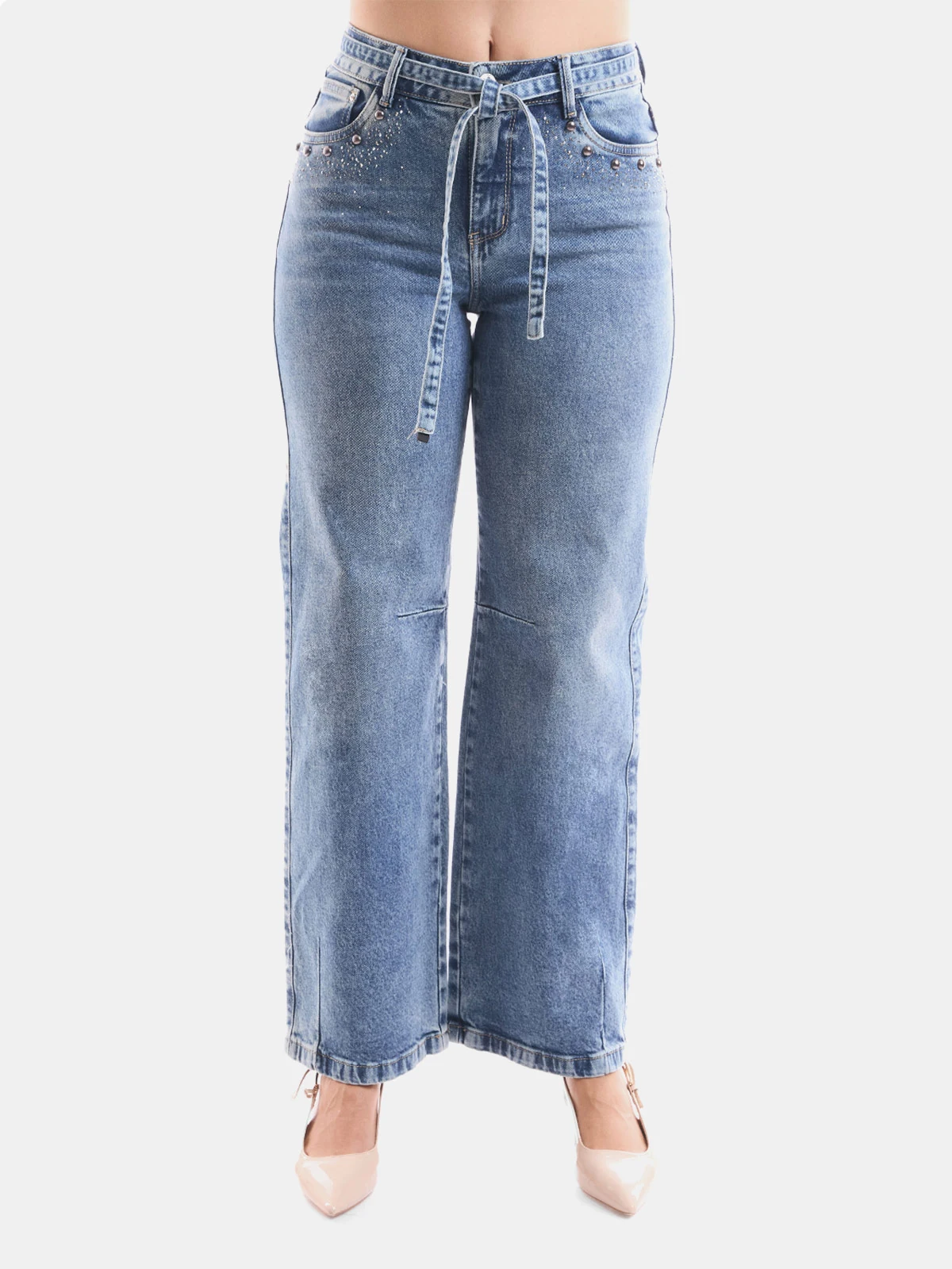 JEAN STRAIGHT FIT MUJER METAL JEANS TACHAS CENAIDA - 1