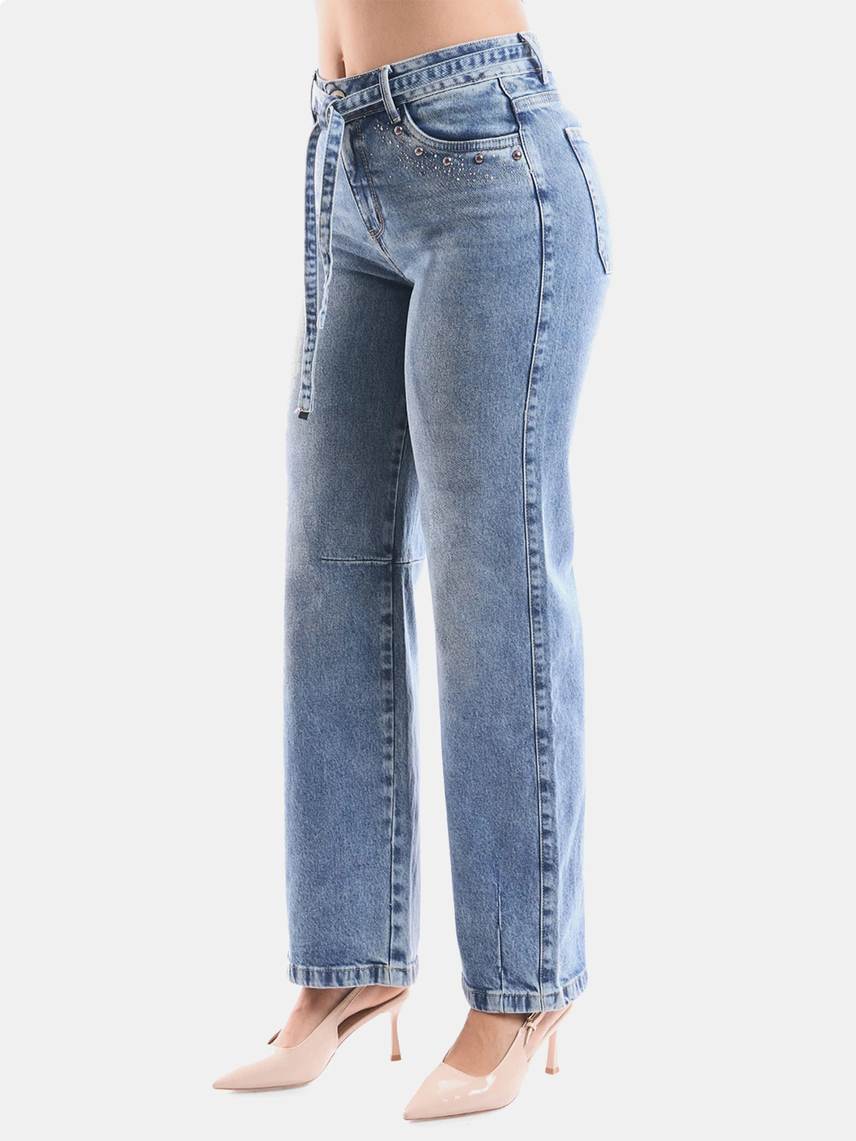 JEAN STRAIGHT FIT MUJER METAL JEANS TACHAS CENAIDA - 4