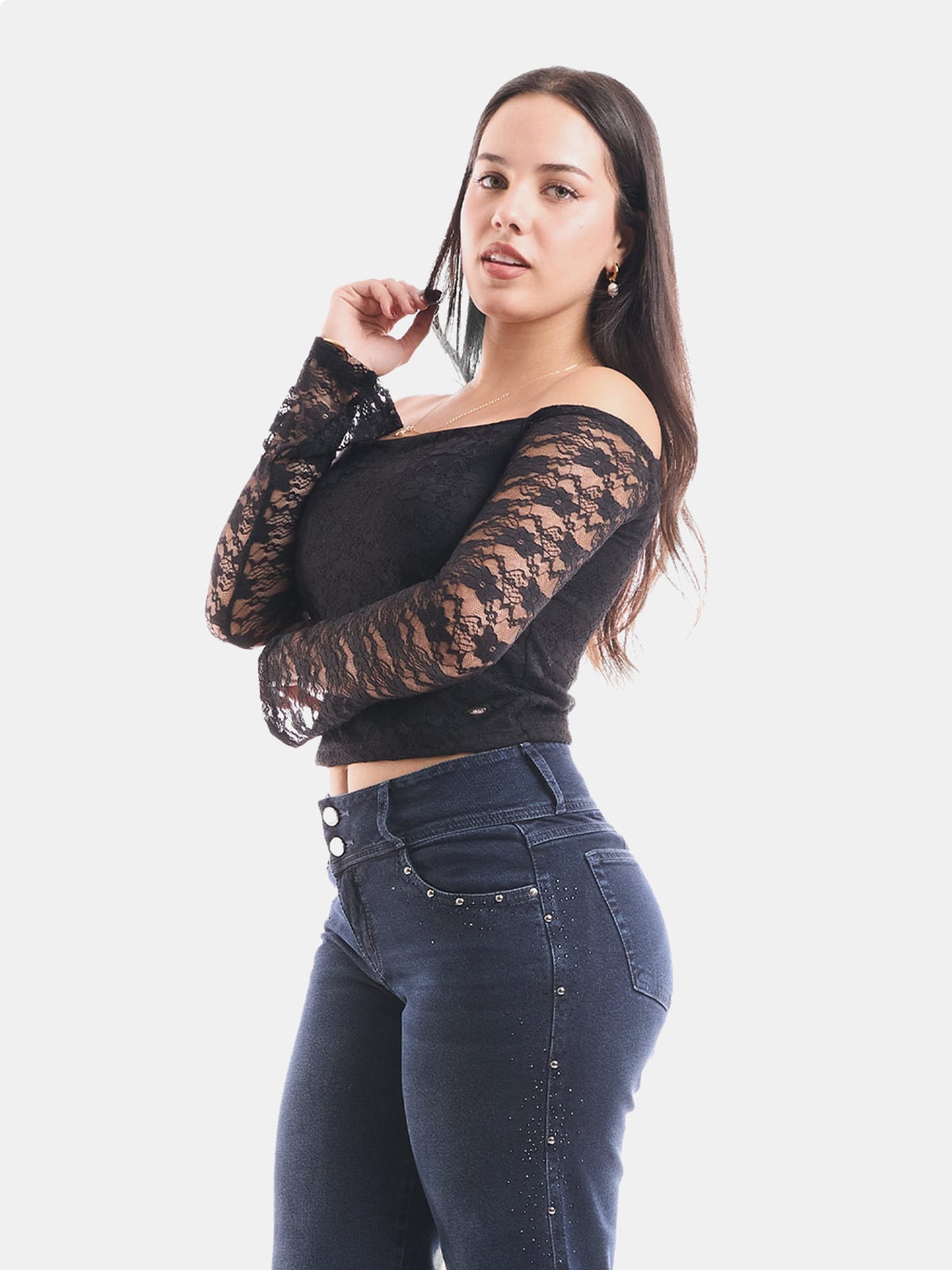 TOP MUJER METAL JEANS ENCAJE ZENDAYA - 3