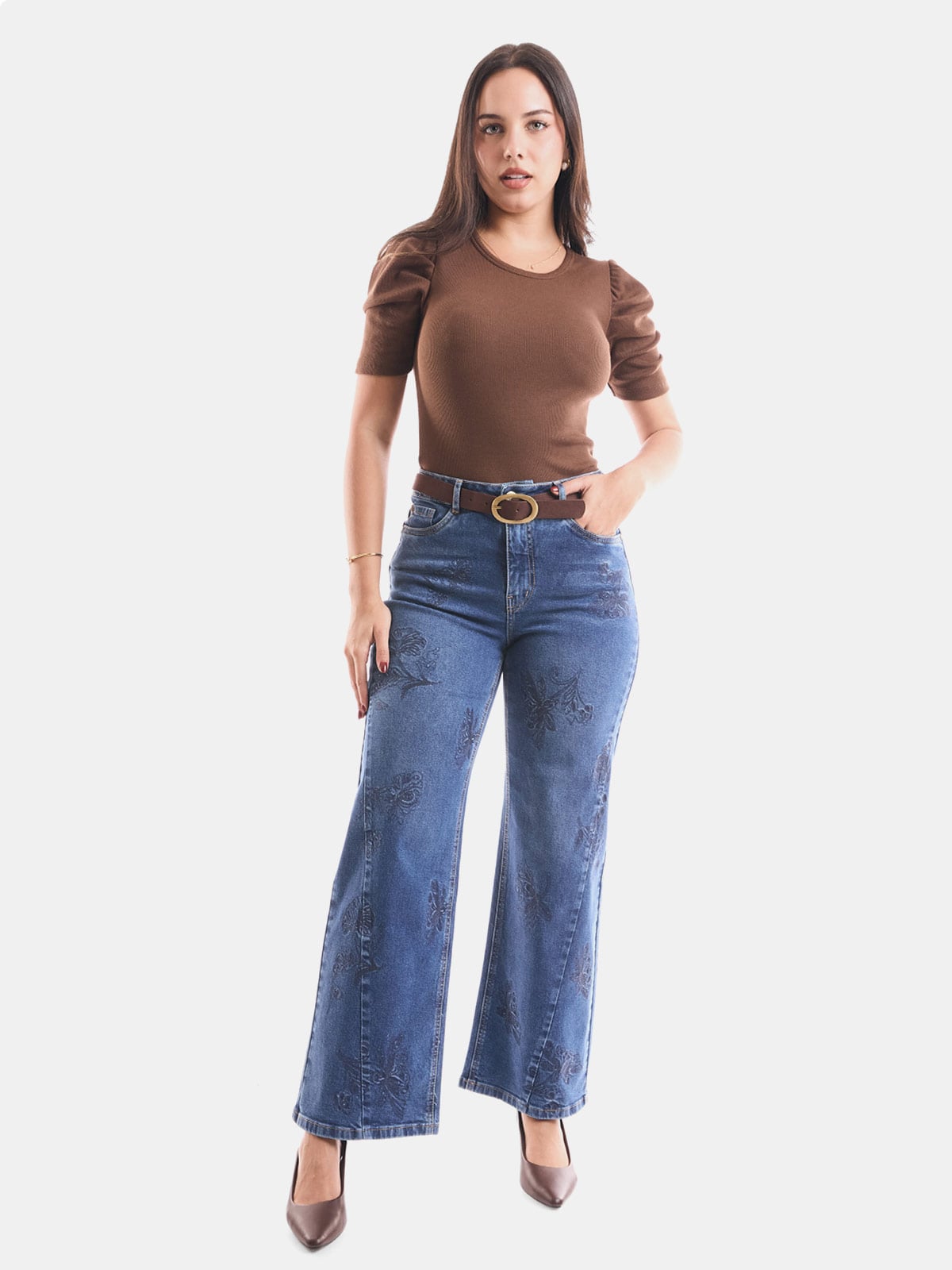 JEAN WIDELEG MUJER METAL JEANS BORDADO DALILA - 1
