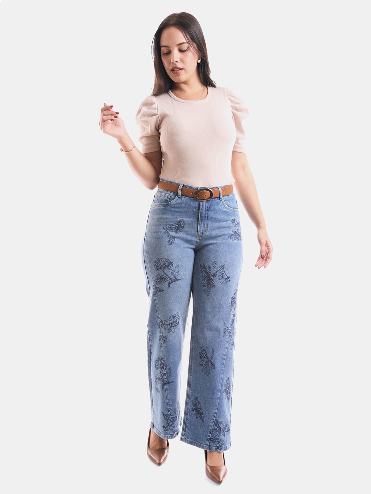 JEAN WIDELEG MUJER METAL JEANS BORDADO DALILA - 1