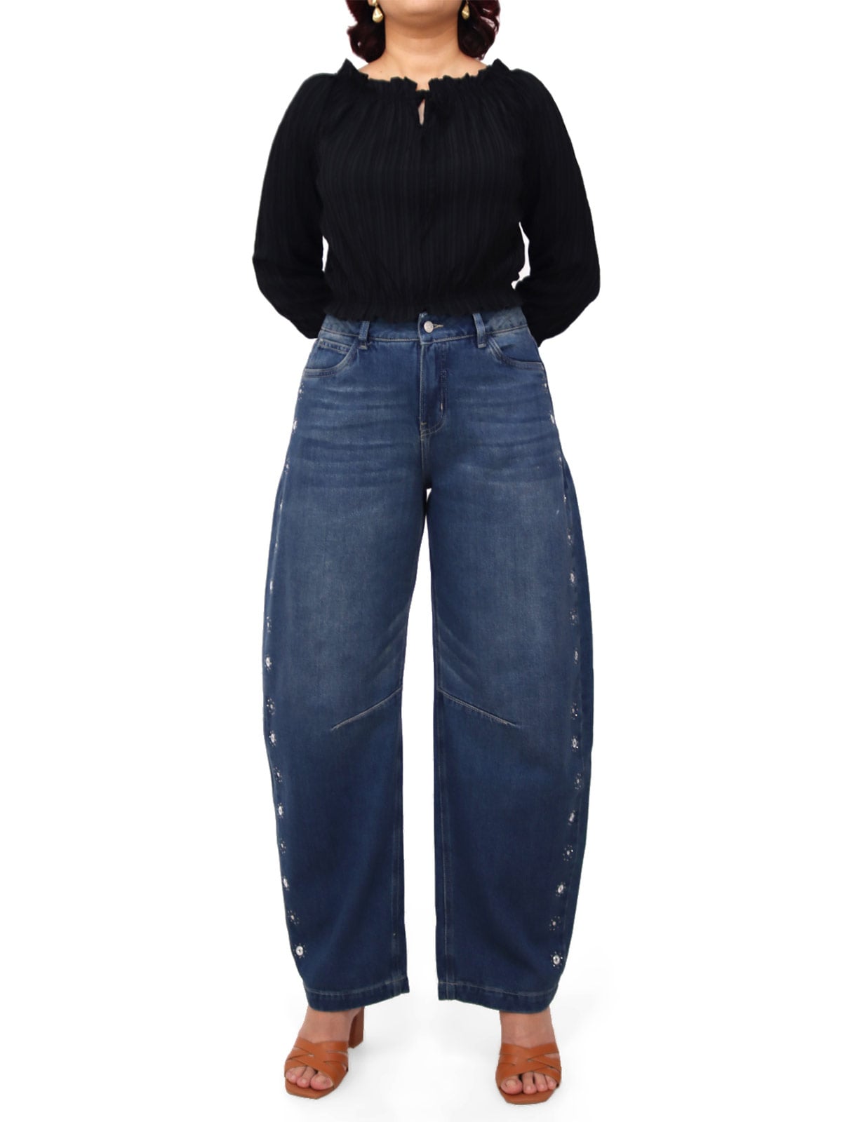 JEAN BAGGY MUJER KAYRA POBLET PERFECT FIT PIEDRAS - 1