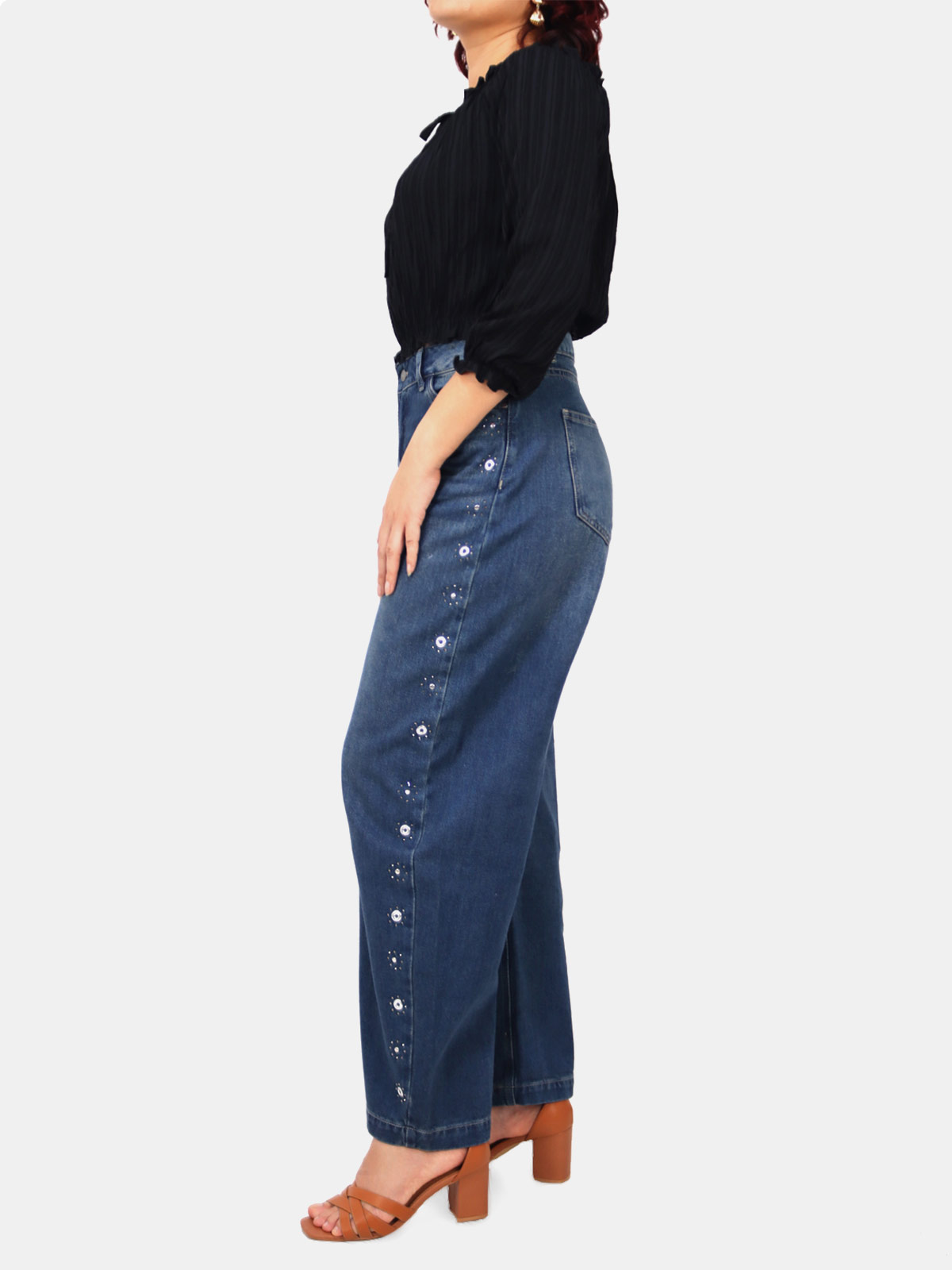 JEAN BAGGY MUJER KAYRA POBLET PERFECT FIT PIEDRAS - 3