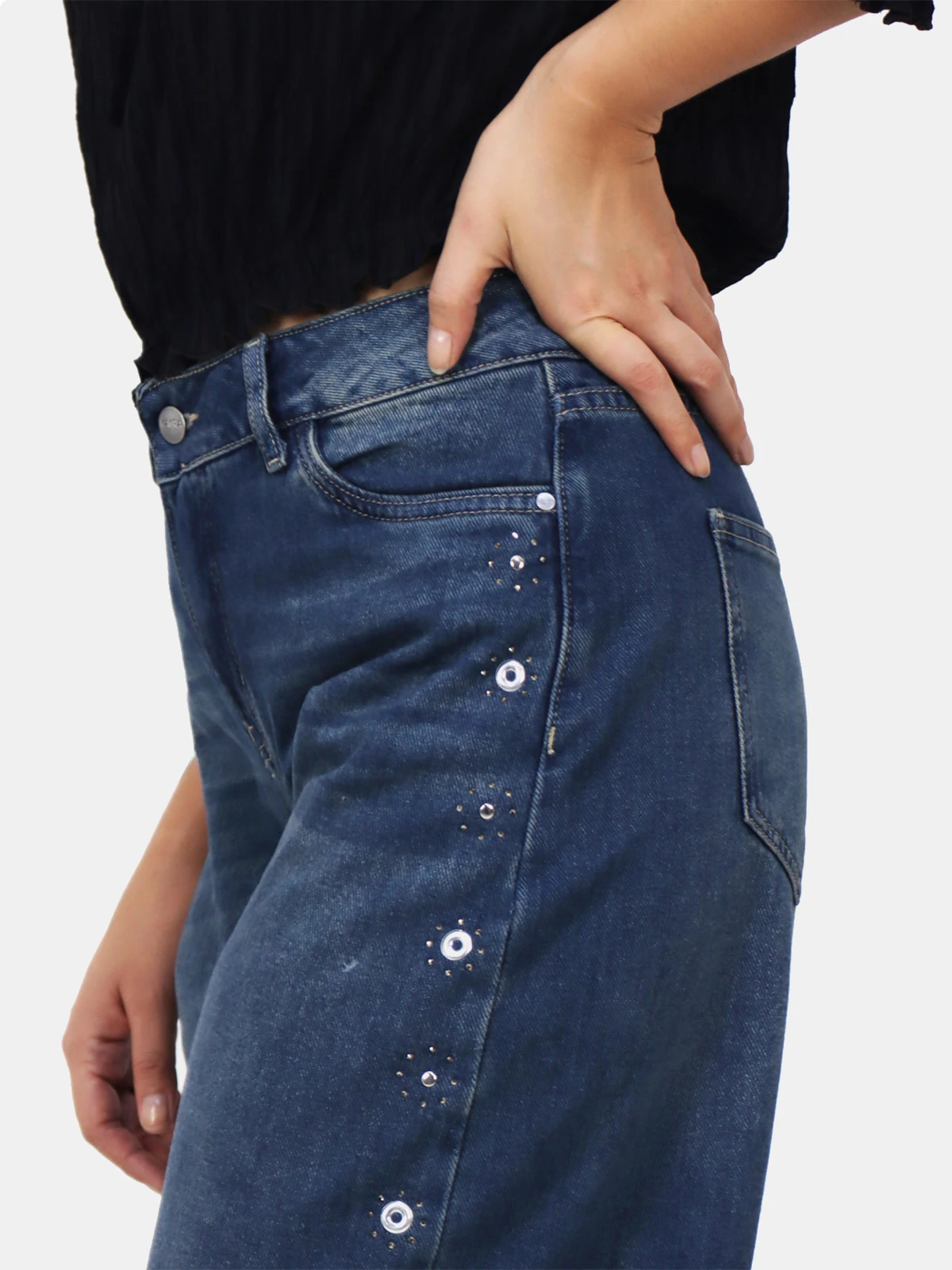 JEAN BAGGY MUJER KAYRA POBLET PERFECT FIT PIEDRAS - 4