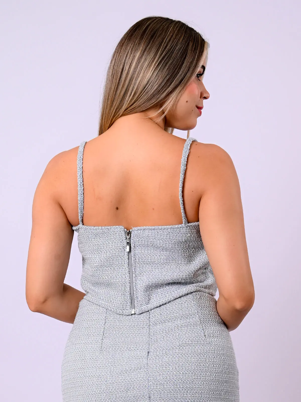 POLO SIN MANGAS MUJER BLACKOUT TWEED - 5