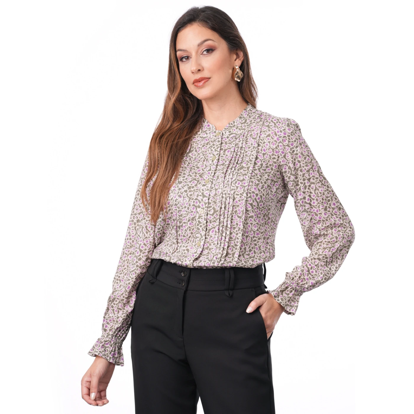BLUSA MANGA LARGA MUJER CP MODA DE COLECCIÓN LINAN - 1