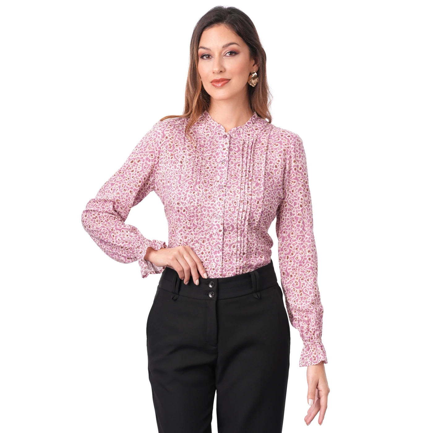 BLUSA MANGA LARGA MUJER CP MODA DE COLECCIÓN LINAN  - 1