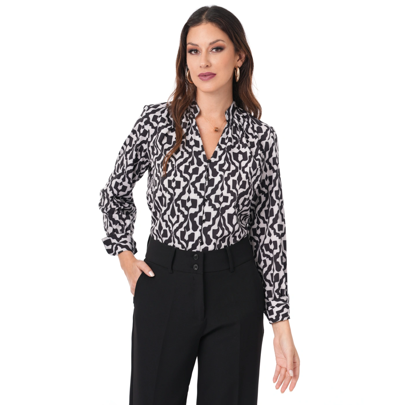 BLUSA MANGA LARGA MUJER CP MODA DE COLECCIÓN IKOMA - 1