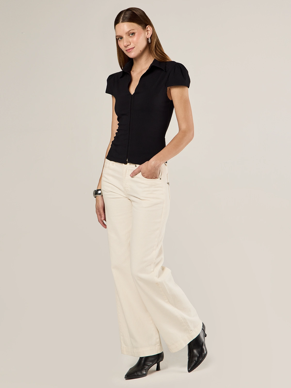 BLUSA MANGA CORTA MUJER BARBADOS CHINITO - 5