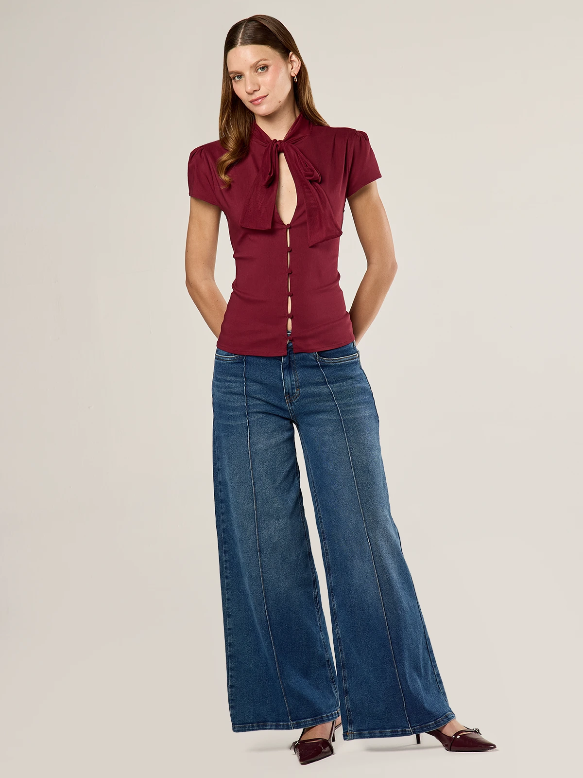 BLUSA MANGA CORTA MUJER BARBADOS CHINITO - 5