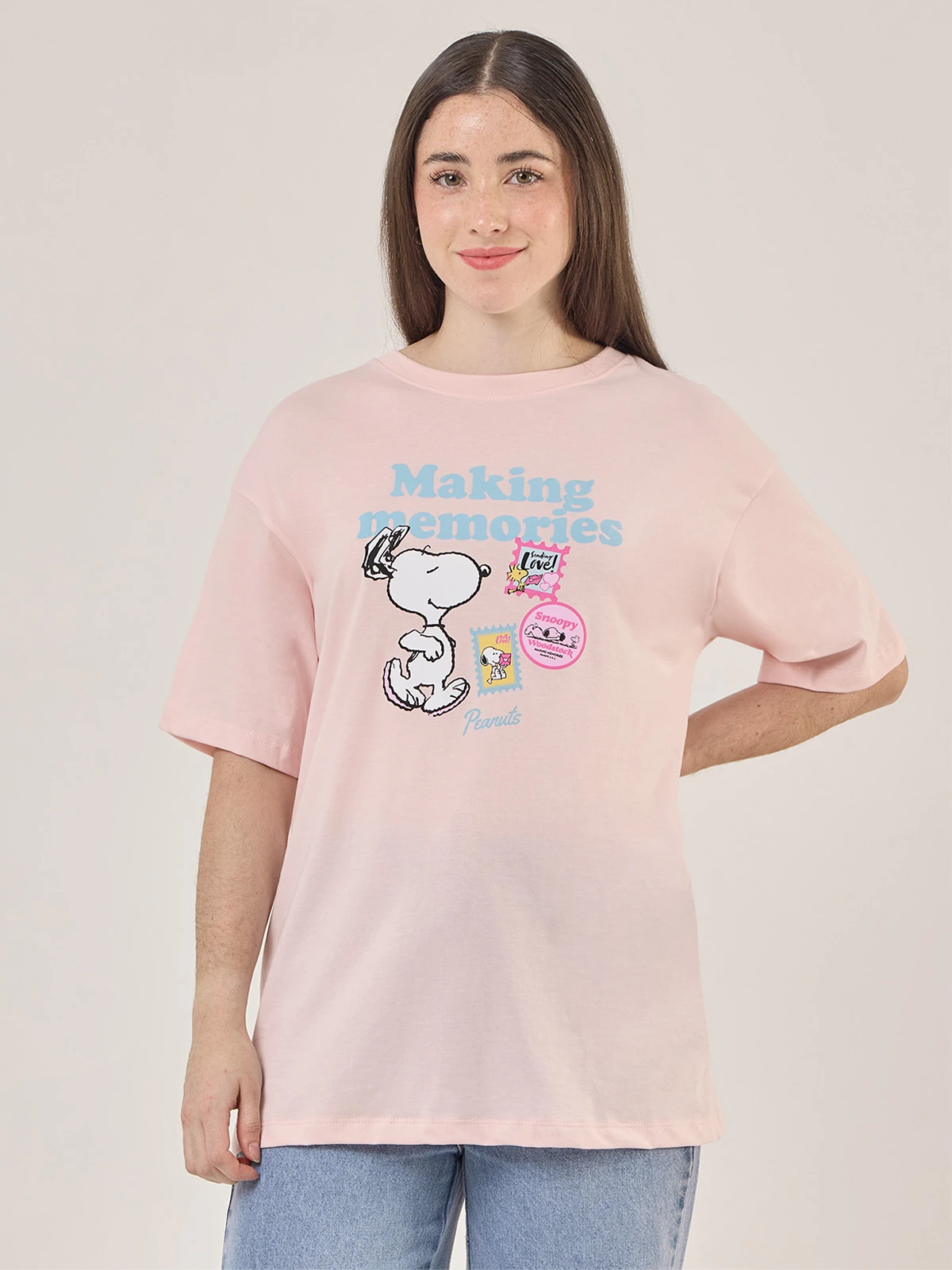 POLO MANGA CORTA MUJER INDEX SNOOPY OVERSIZE - 1