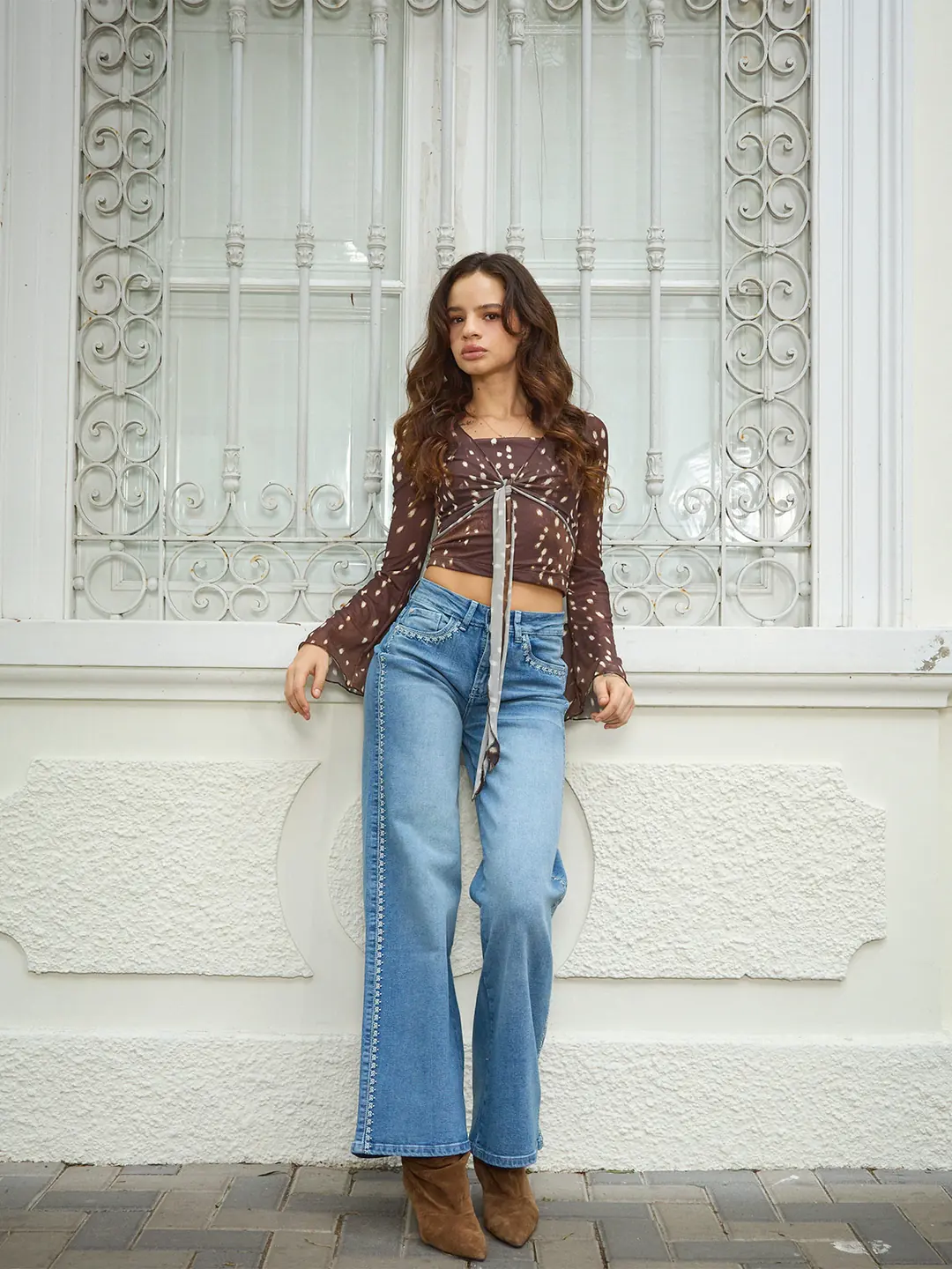 JEANS ALGODÓN PALAZZO MUJER ALEJANDRA BAIGORRIA AZUL - 1