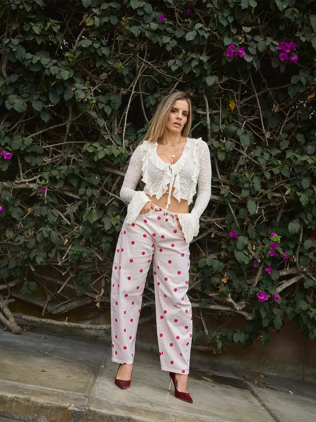 JEANS ALGODÓN PALAZZO MUJER ALEJANDRA BAIGORRIA PERLA KORINA - 1