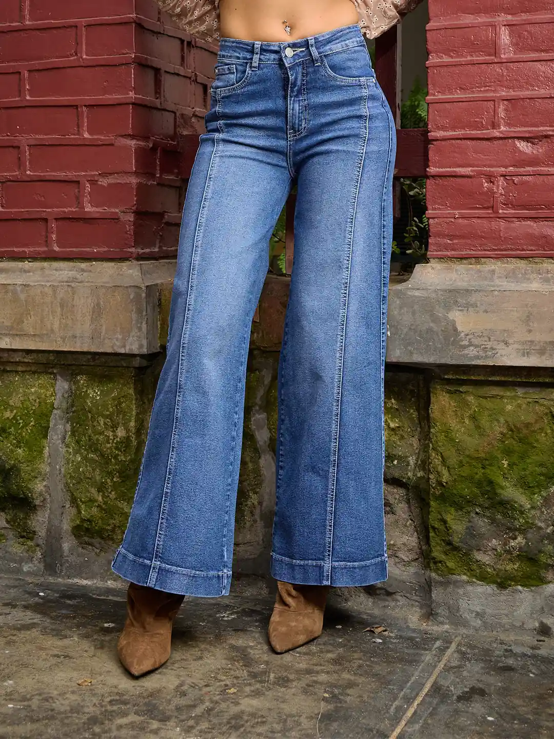 JEANS ALGODÓN PALAZZO MUJER ALEJANDRA BAIGORRIA AZUL SELMA - 2