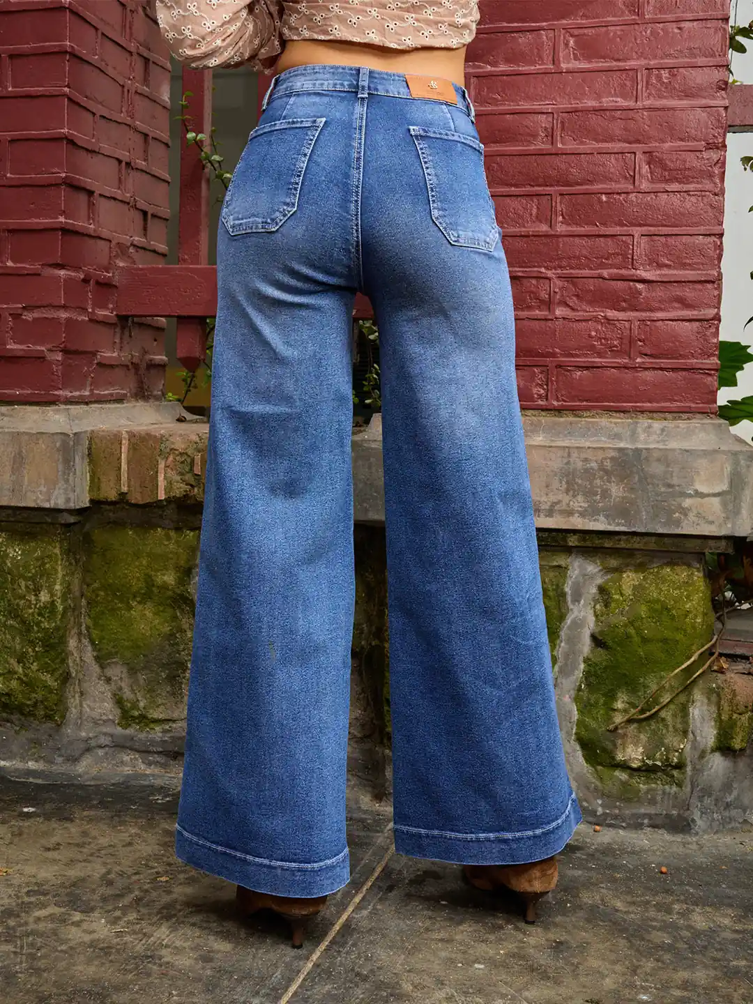 JEANS ALGODÓN PALAZZO MUJER ALEJANDRA BAIGORRIA AZUL SELMA - 3