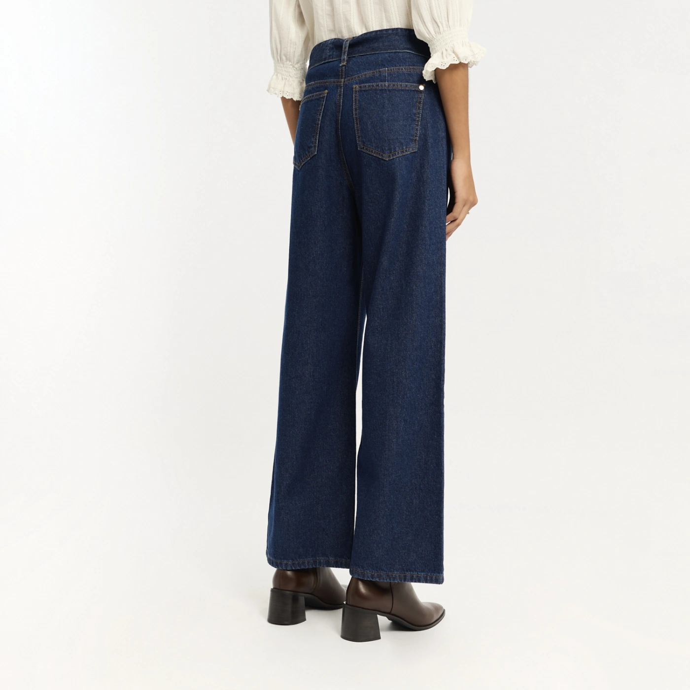 JEAN WIDE LEG ALGODÓN MUJER MENTHA Y CHOCOLATE NEW AMAYA - 4