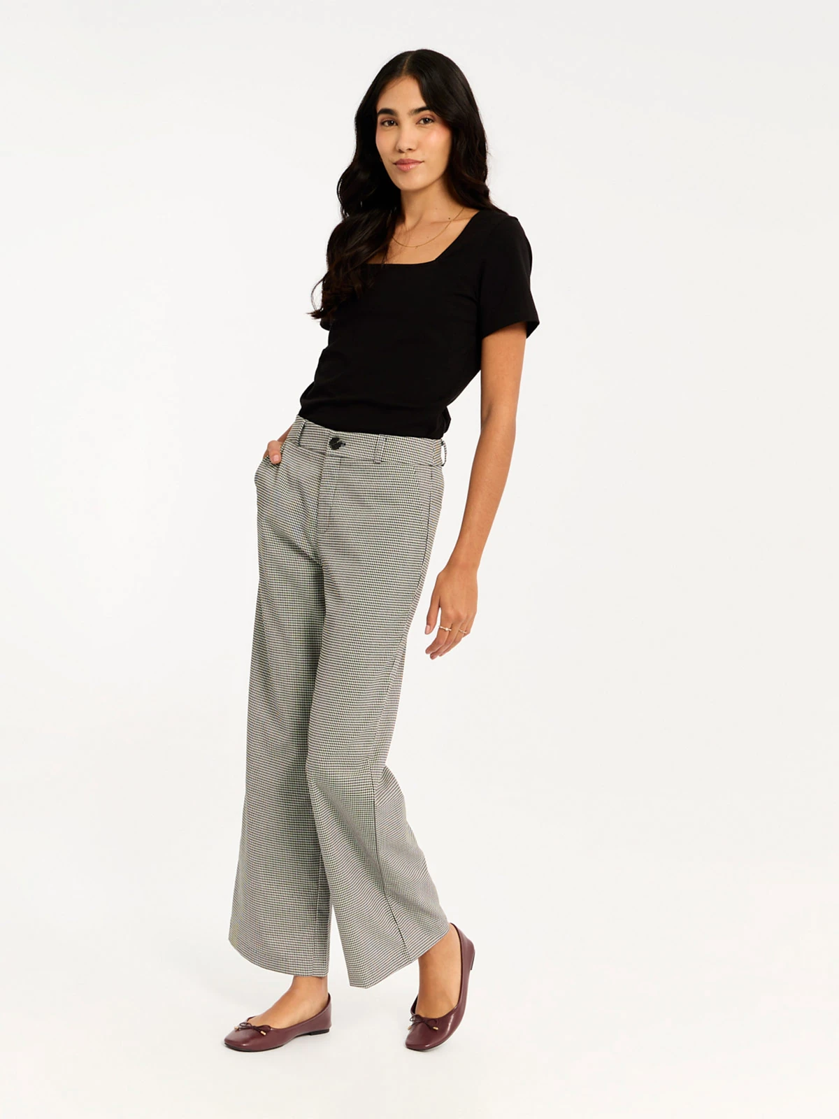 PANTALÓN RECTO MUJER MENTHA Y CHOCOLATE - 1