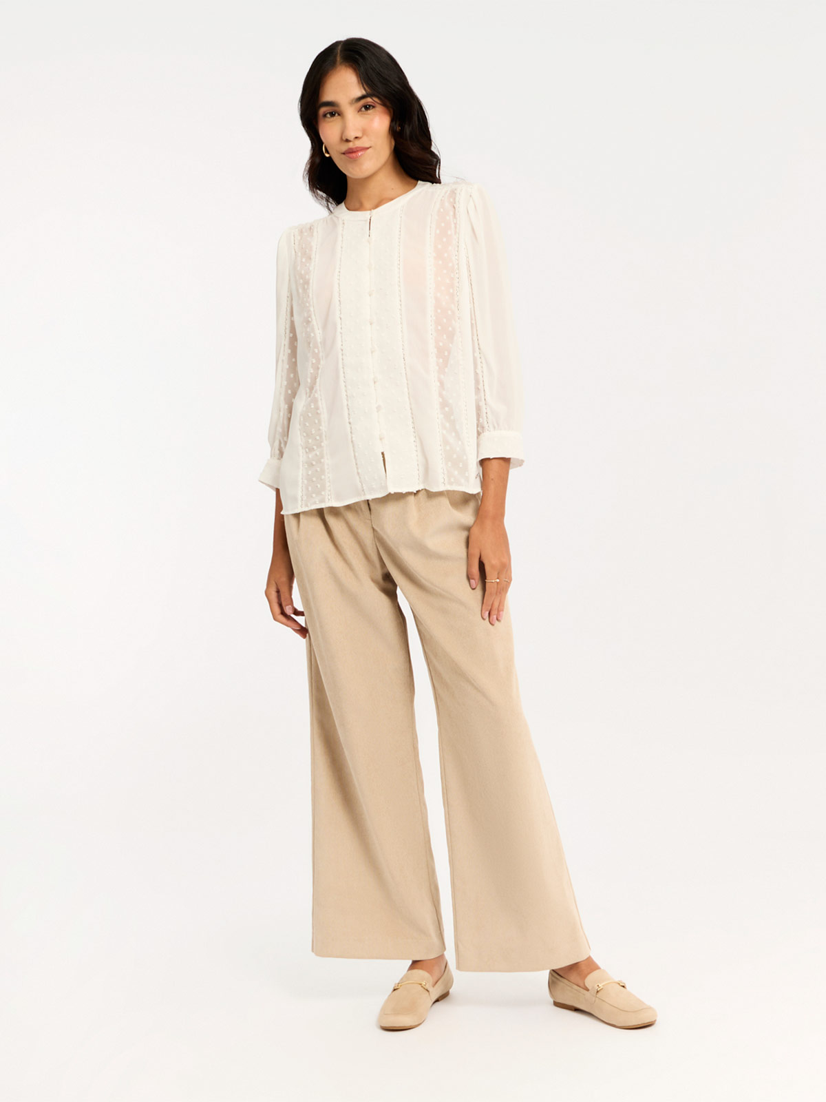 PANTALÓN WIDE LEG MUJER MENTHA Y CHOCOLATE - 1