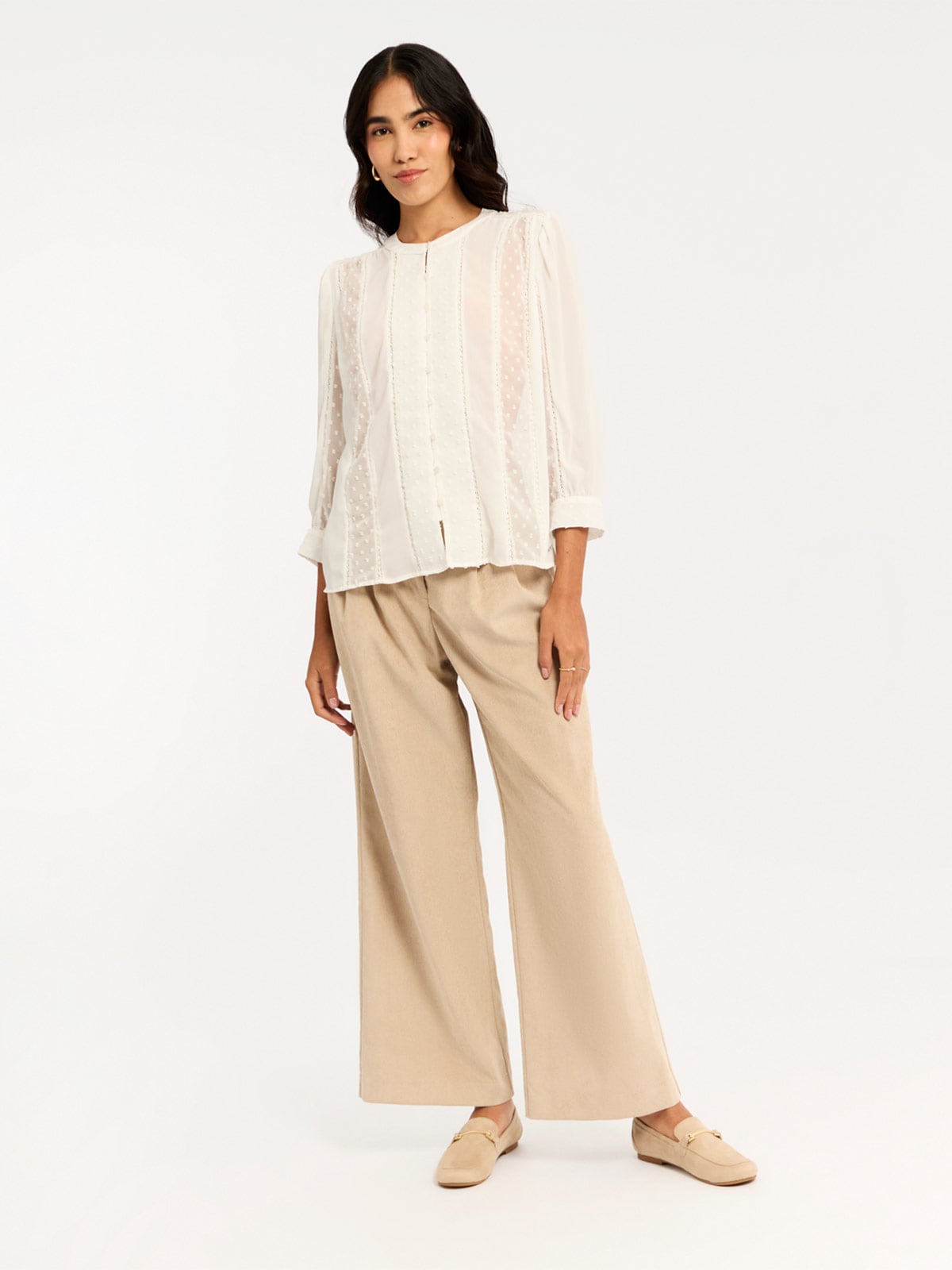 PANTALÓN WIDE LEG MUJER MENTHA Y CHOCOLATE - 1