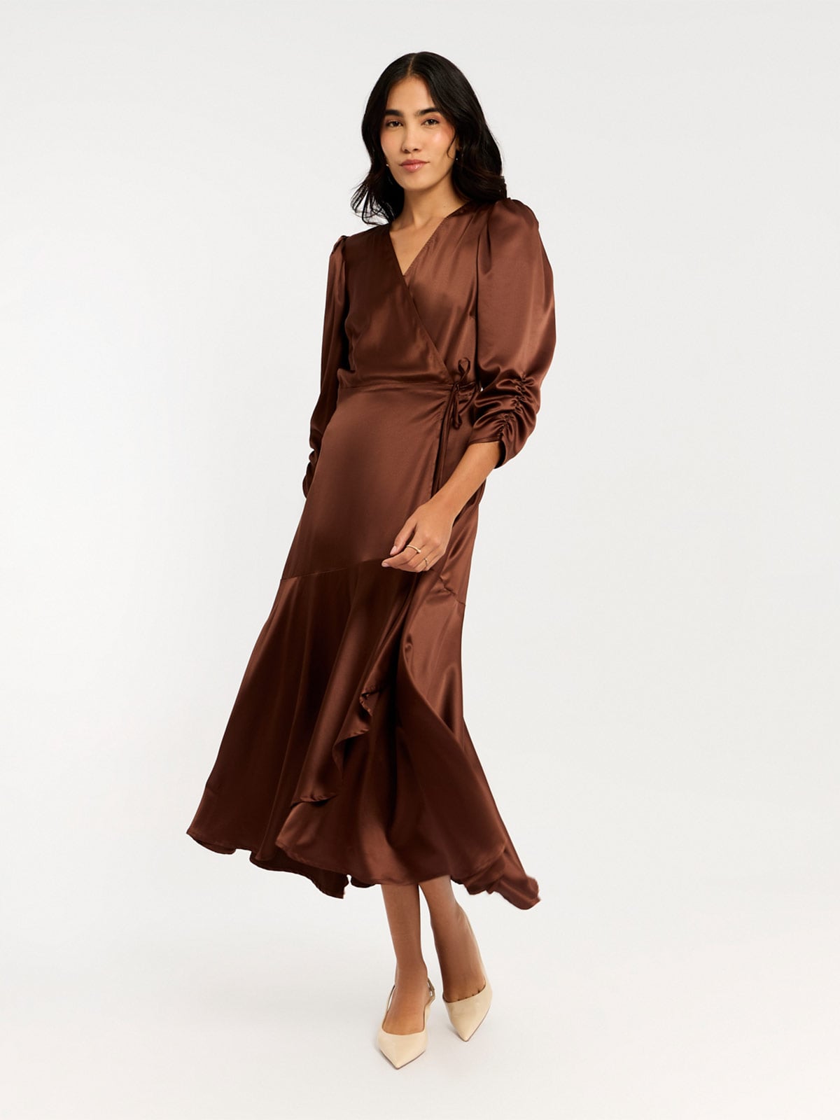 VESTIDO MUJER MENTHA Y CHOCOLATE MARRÓN AURA - 1