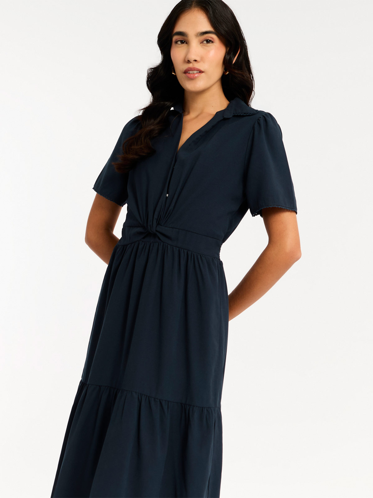 VESTIDO MUJER MENTHA Y CHOCOLATE AZUL RUSTICA - 4