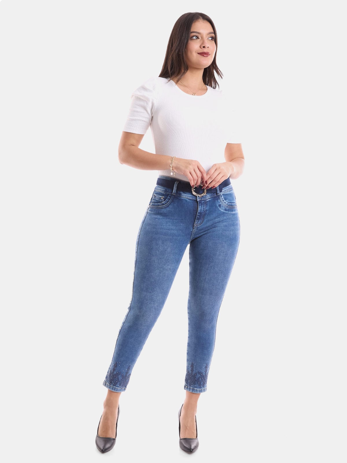 JEAN SKINNY MUJER METAL JEANS TOBILLERO SUAMI - 1