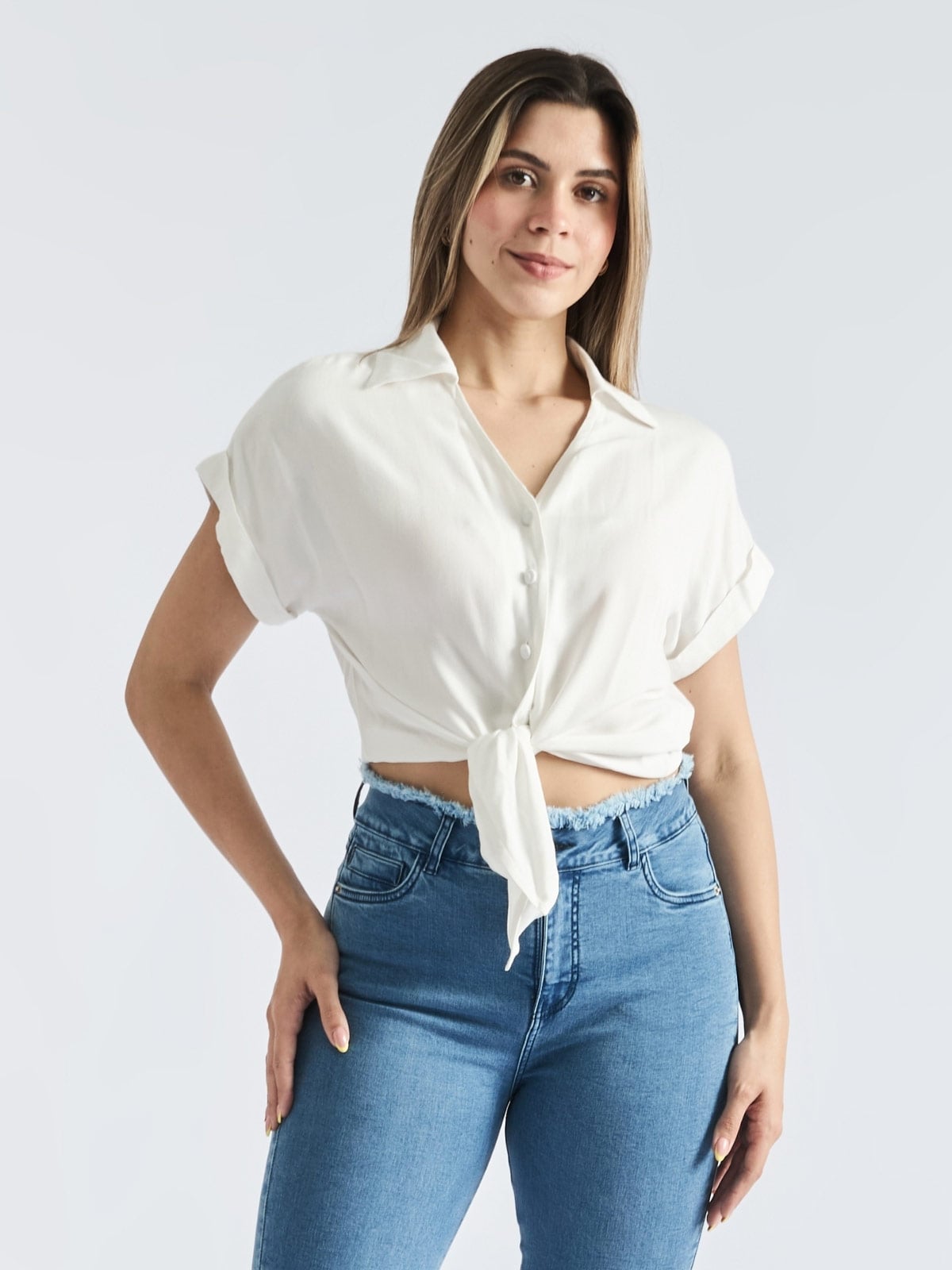 BLUSA MANGA CORTA ALGODÓN PARADA 111 MARY - 1
