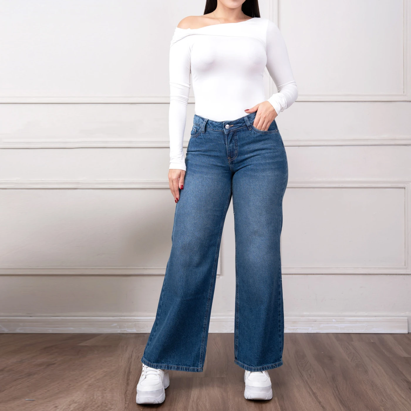 JEAN WIDE LEG ALGODÓN MUJER KAYRA POBLET PERFECT FIT STRAR - 1