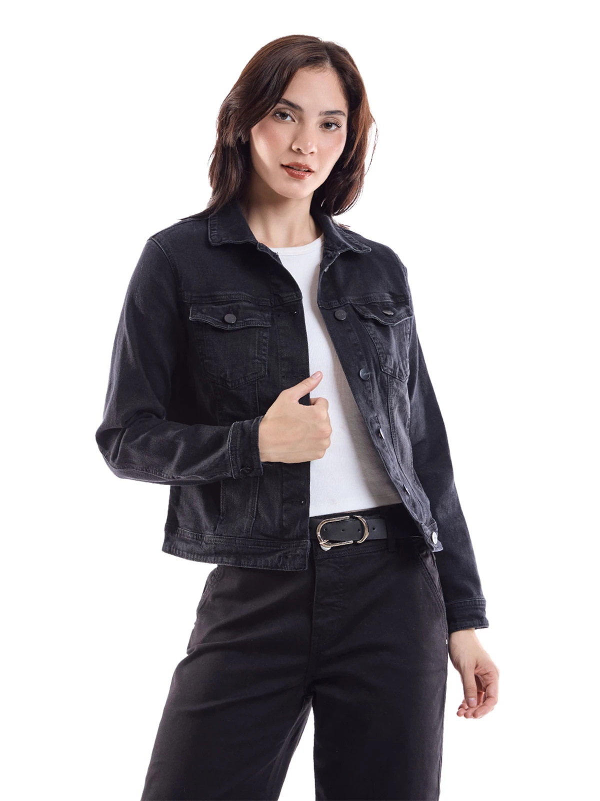 CASACA ALGODÓN MUJER METAL JEANS CARBÓN EDELMIRA - 1