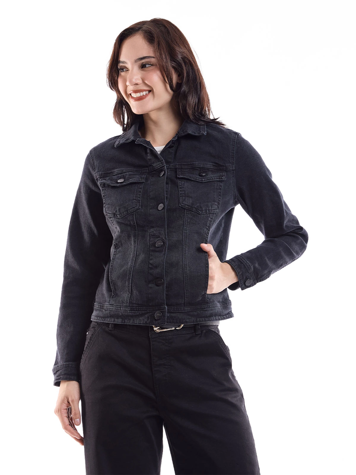 CASACA ALGODÓN MUJER METAL JEANS CARBÓN EDELMIRA - 4