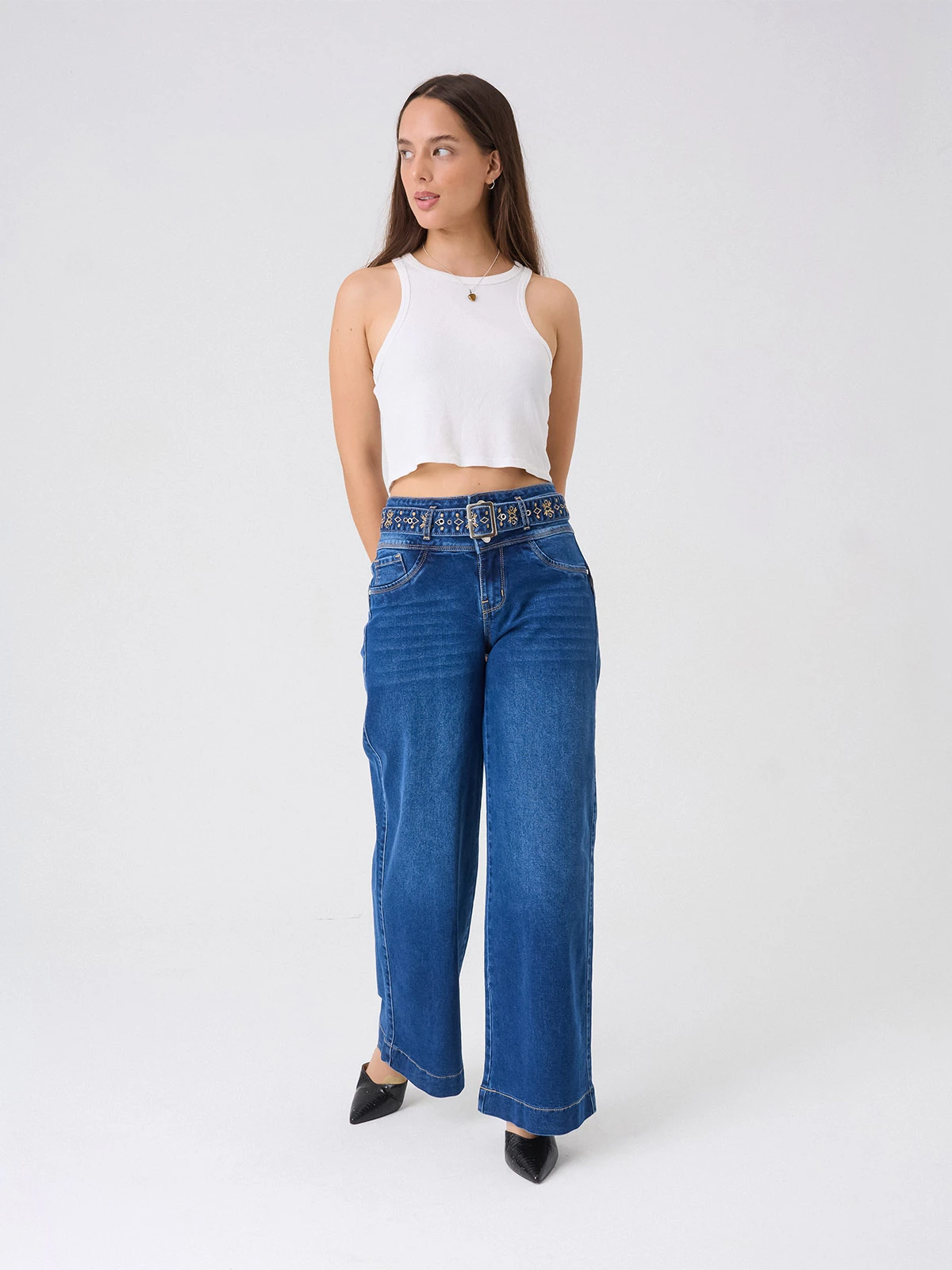 JEANS ALGODÓN REGULAR MUJER ALEJANDRA BAIGORRIA AZUL - 1