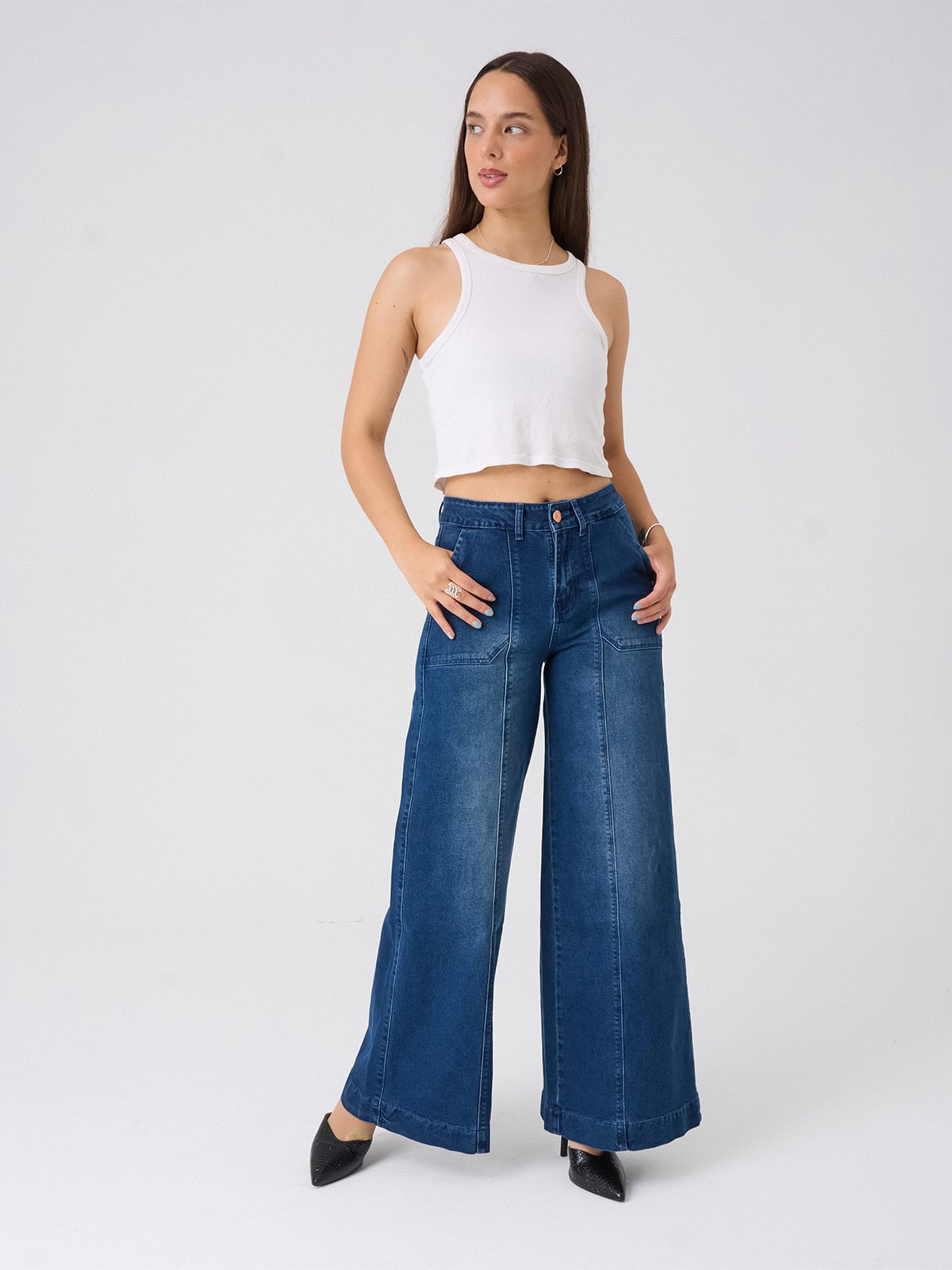 JEANS ALGODÓN REGULAR MUJER ALEJANDRA BAIGORRIA CELESTE - 1